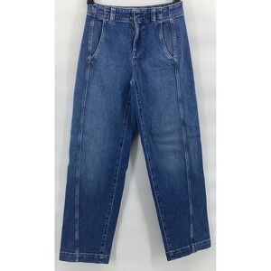 Madewell Jeans Tapered Denim Trousers Calvert Blue High Rise Comfort Sz 26P NWT